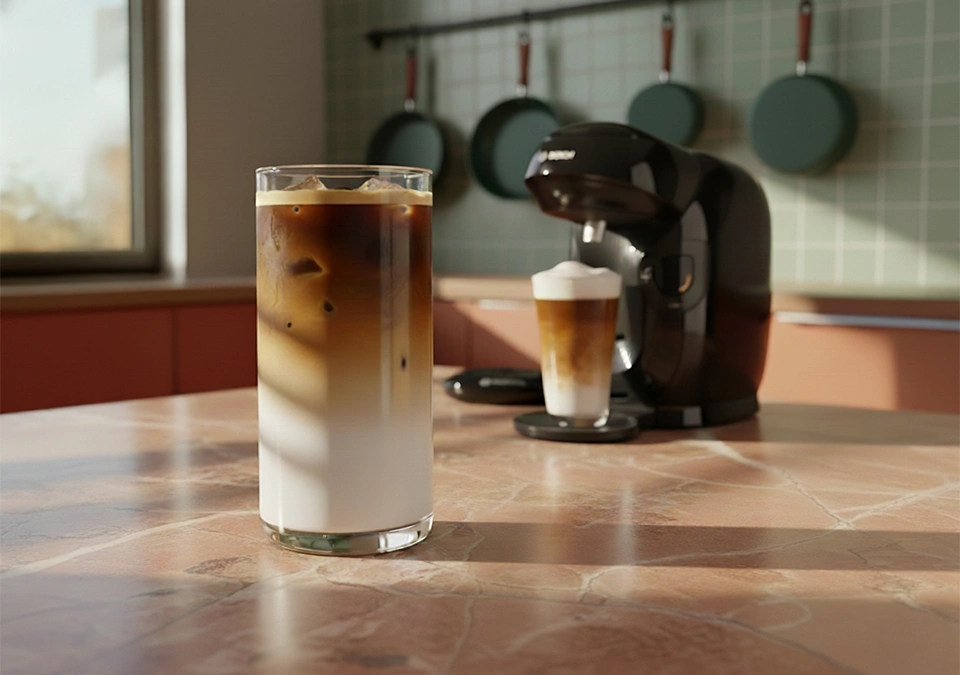 La préparation du Latte Macchiato