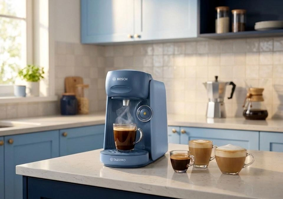 Different types of coffee machines including manual, semi-automatic, pod, and bean-to-cup models displayed side by side.