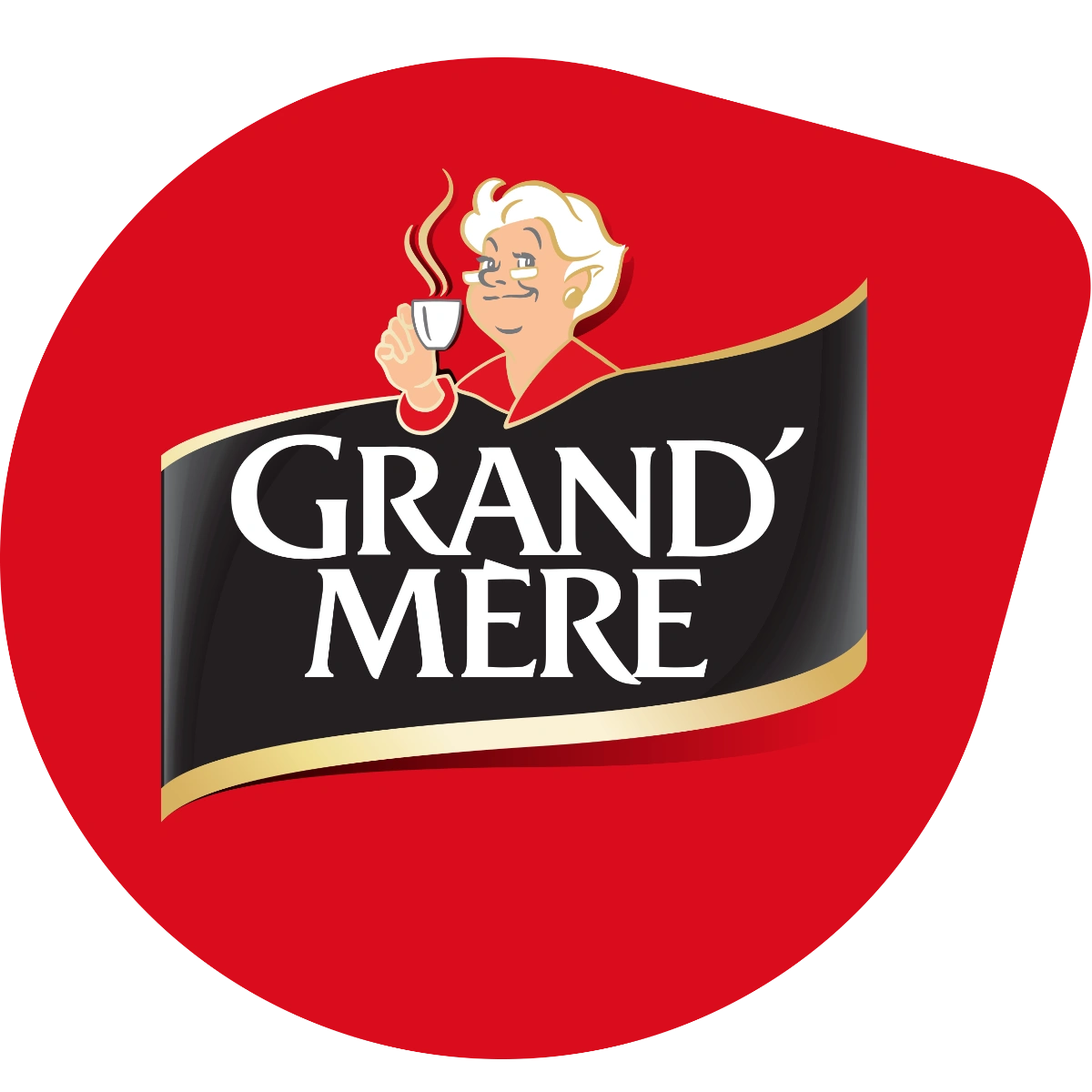 Grand Mère logo featuring a woman with a coffee cup and TASSIMO branding.