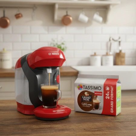 Pack Tassimo Grand-Mère Café Long X24 avec dosettes café incluses.