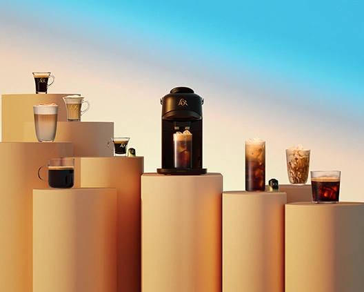 coffee machine and coffees