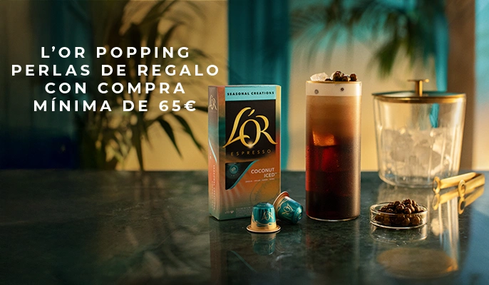 Get a free pack of popping pearls or L'OR Coconut Iced when spend €65 or more