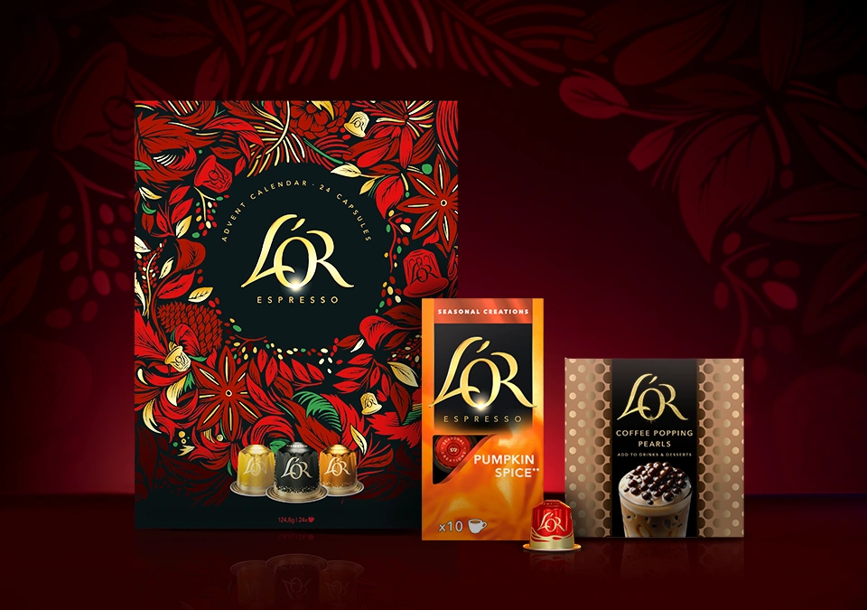 L'OR Espresso Avent Calendrier, Pumpkin Spice et Perles de Cafe