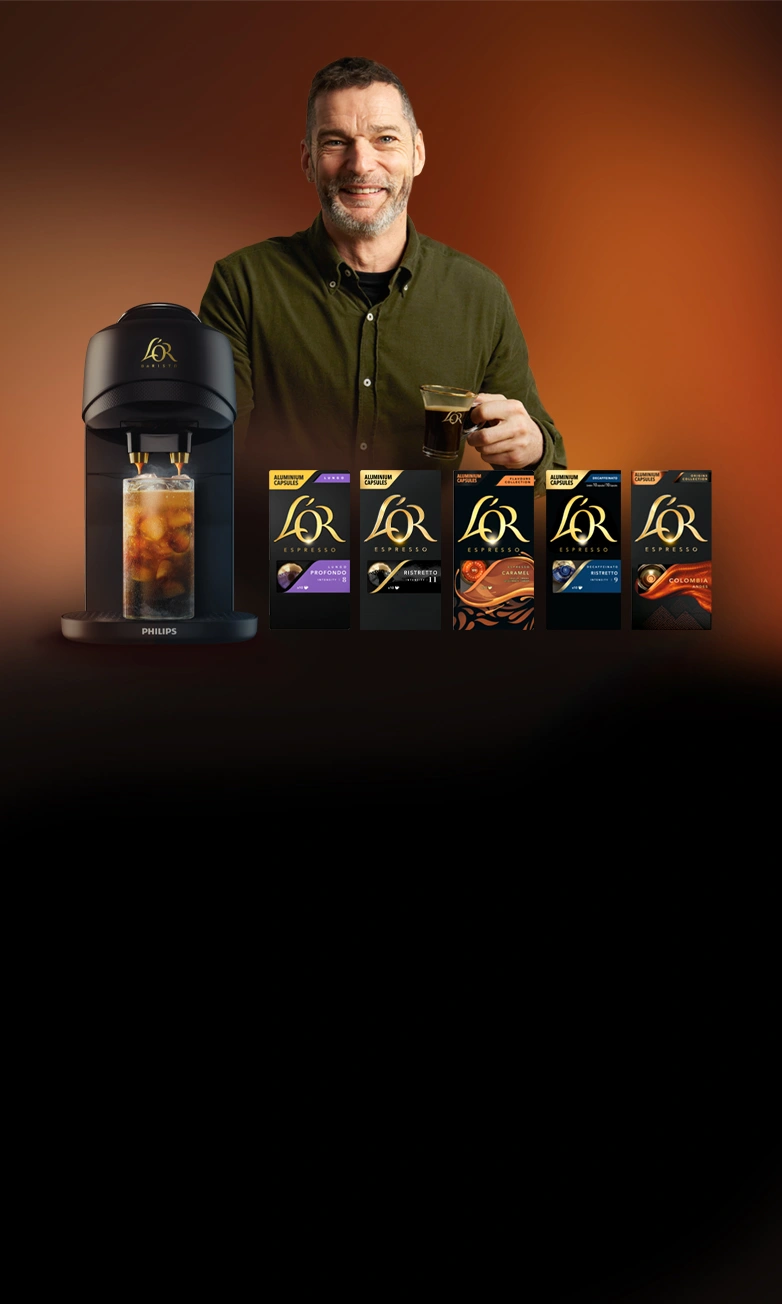 Fred Sirieix and his favorite LOR Espresso coffee blends and LOR BARISTA Absolu machine