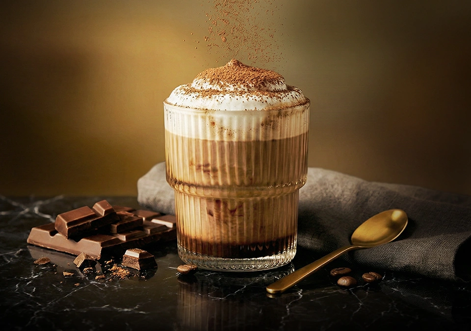 Mocha coffee and machine