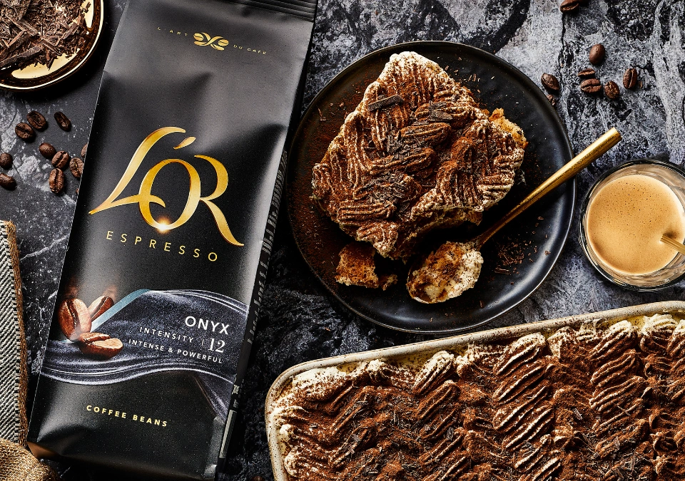 Tiramisu avec Espresso onyx cafe en grain