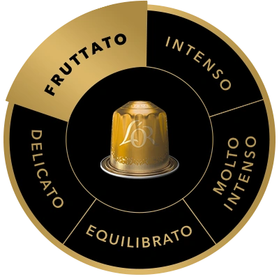 Capsula di caffè L'OR Guatemala sulla ruota dei sapori, con il profilo aromatico Fruttato in evidenza
