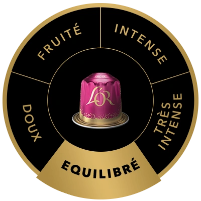 Capsule de café L'OR India sur la roue des saveurs, mettant en avant le profil Moyen