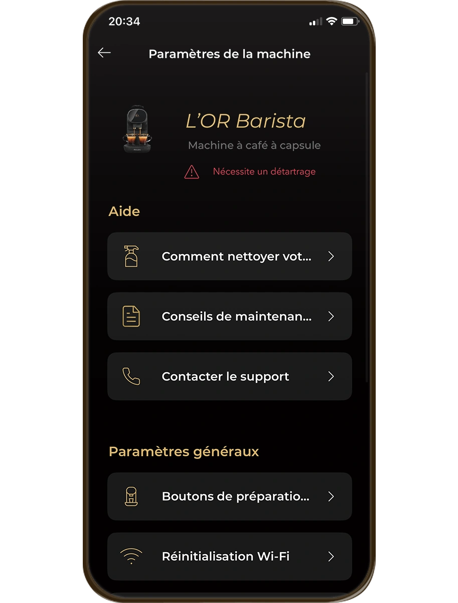 Notifications de détartrage