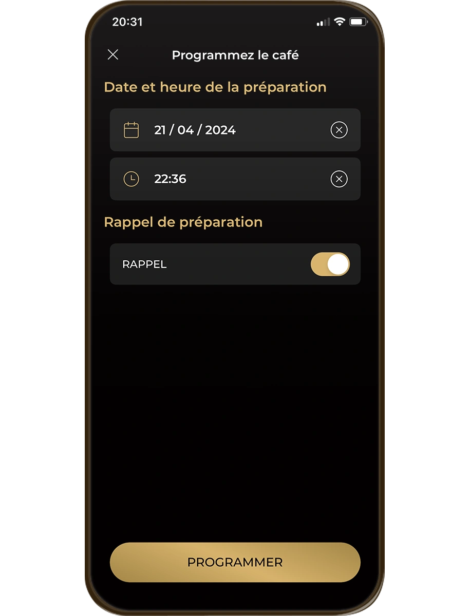Programmez votre café